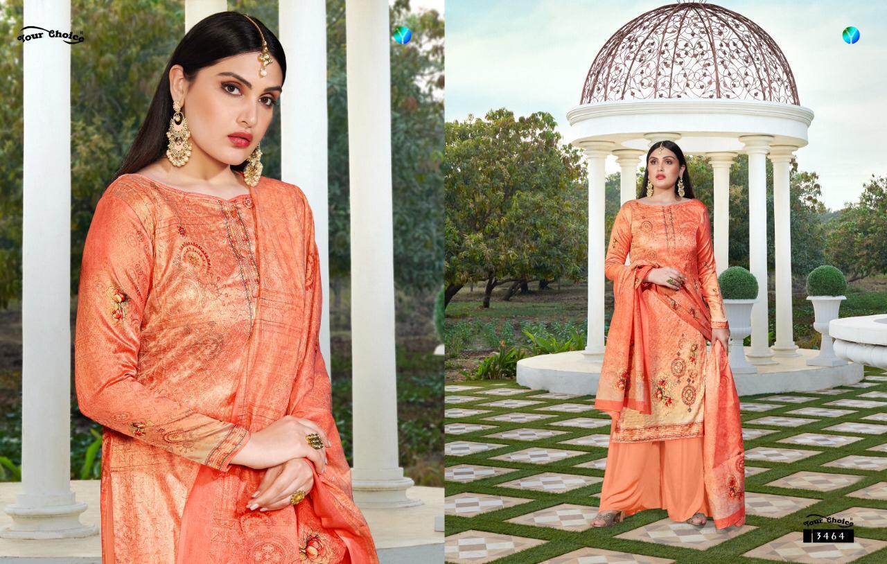Your Choice Digital Print Cotton Plazzo Suit With Jam Silk Dupatta